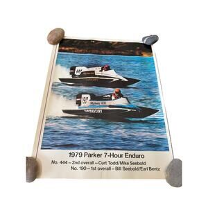 1979 Parker 7 Hour Enduro Poster Mercury Racing Seebold Earl Bentz Todd READ